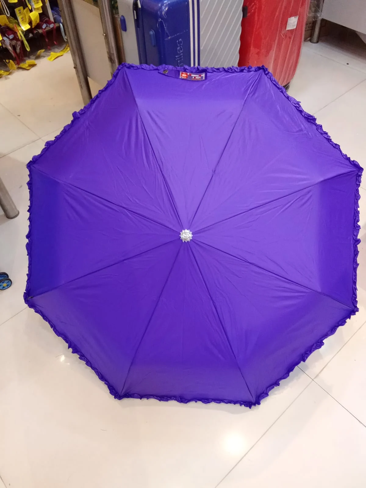 3 fold frill 21 inches mono colour umbrella