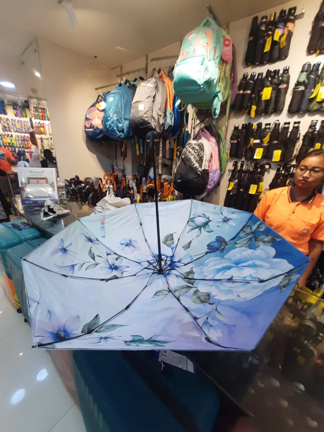 5 fold 23 inch floral printed umbrella